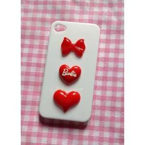  White / Red Barbie Love Heart Kawaii Hearts Iphone 4 /4s 