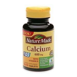  Nature Made Calcium 600 mg with Vitamin D, 75 ct Health 