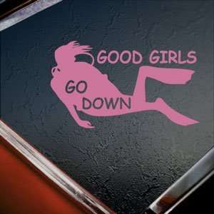  Good Girls Go Down Pink Decal Scuba Dive Diver Car Pink Sticker 