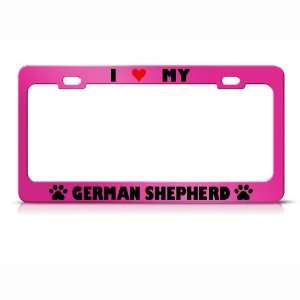  German Shepherd Paw Love Heart Pet Dog Metal license plate 