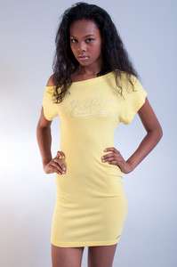 NEW WOMENS LUXIRIE LRG YELLOW LEMON FUSION ROOTS OF LOVE SHORT DRESS 