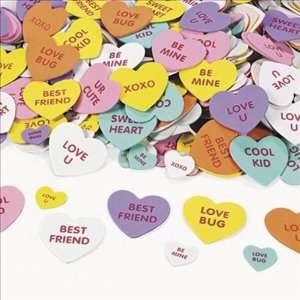  500 pack of Valentines Day Sayings Self Adhesive Hearts Toys & Games
