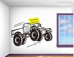 REMOVABLE MONSTER TRUCK WALL VINYL GRAPHIC (24X36)  