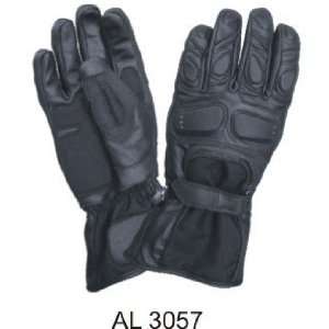    Padded Riding Gloves Leather/Cordura Combo W/Velcro Tab Automotive