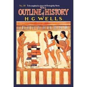  Vintage Art Outline of History by HG Wells, No. 10 Ritual 
