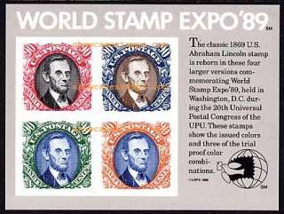 Scott # 2433 1989 World Stamp Expo Souvenir Sheet Mint NH  