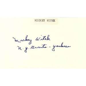  Mickey Witek Autographed/Hand Signed 3x5 Card Sports 