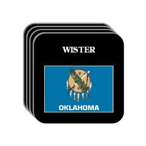 US State Flag   WISTER, Oklahoma (OK) Set of 4 Mini Mousepad Coasters