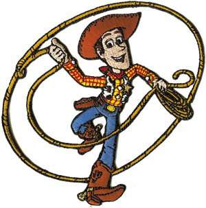 Story Character Cowboy Woody W/ Lasso Embroidered Iron on Pixar Movie 