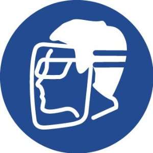   Graphic For Wear Face Shield & Eye Protection, 2In Dia, Adhesive Vinyl