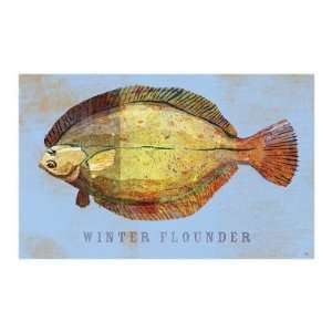  Winter Flounder Giclee Poster Print by John Golden, 36x24 