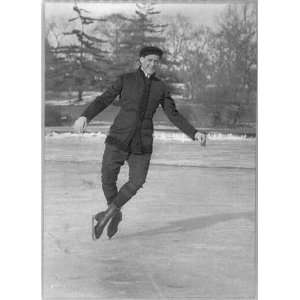 Irving Brokaw ice skating Central Park Lake,NYC 