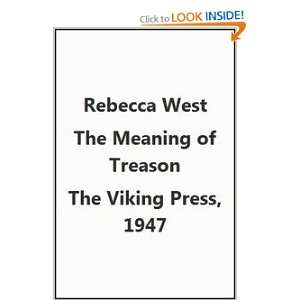   of Treason Rebecca Pseud.) Fairfield, Cicely Isabel West Books
