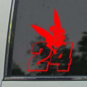  JEFF GORDON #24 WITH TINKERBELL Red Decal Car Red Sticker 