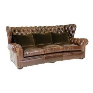  Carmichael Designer Style Leather Wingback Chesterfield Sofa 