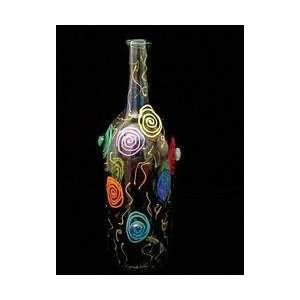   Balloons Design   Hand Painted   Wine Bottle with Hand Painted Stopper