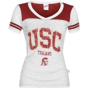 USC Trojans Womens Football Jersey Burnout T Shirt 