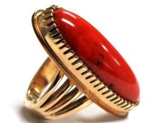 David Lister Incredible 14k Gold Coral Ring Good One  
