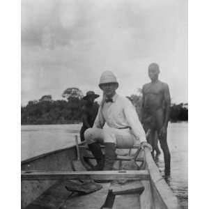  1800s photo St. Paul River, Liberia; aground . Man seated 