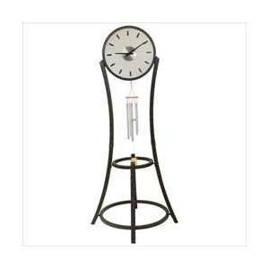    Standing Art Deco Clock with Wind Chimes Patio, Lawn & Garden