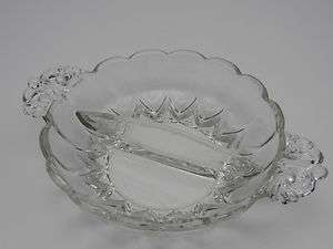 New Martinsville Janice 2 Part Relish Handled Crystal  