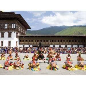 Buddhist Festival (Tsechu), Trashi Chhoe Dzong, Thimphu, Bhutan 