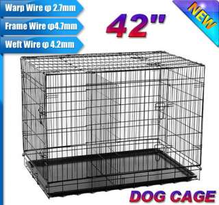 NEW 3 Doors 48 Large Folding Metal Dog Crate Cage Pet Kennel With 