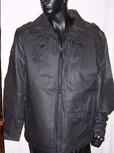 Kanji Mens Black coated Jean Jacket, New without tags, 3XL  