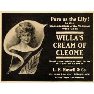  1905 Vintage Ad Willas Cream of Cleome Beauty Skin 