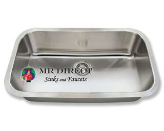 16 Gauge Stainless Steel Undermount Kitchen Sink bowl MR DIRECT  