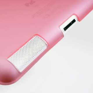 Pink Slim Rubber Hard Back Case Skin Work w/ iPad 2 Smart Cover 