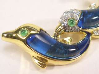   DOLPHIN ORE FISH PIN BROOCH WITH SWAROVSKI CRYSTALS #3187  