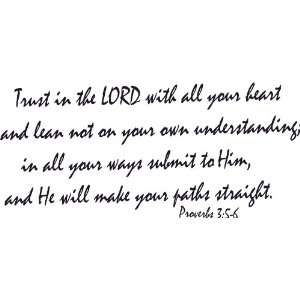 Proverbs 35 6 Wall Art, Trust in the Lord, All Your Heart, Make Paths 