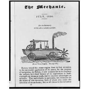 Amphibious steam powered carriage,paddle boat designed by Oliver Evans 