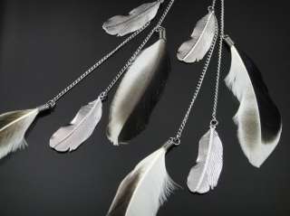 33A 54 Multi piece Stylish Manual Long Natural Feather Dangle Earrings 