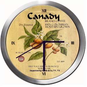  CANADY 14 Inch Coffee Metal Clock Quartz Movement Kitchen 