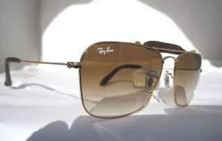 RayBan Gold RB 3415 Q 001/51 Sunglasses Glasses Leather  