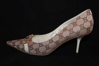 GUCCI Women Monogram Stiletto HEEL Shoes Sz 8.5  