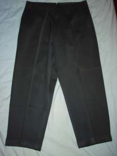 Vintage 50s Dark Gray GABARDINE WOOL PLEATED PANTS Sz 37 x 29    Made 