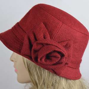 Elegant Ladies Women Warm Wool Felt Cloche Bucket Winter Hat With 