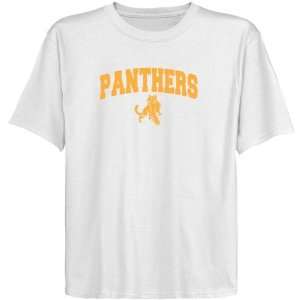  Adelphi University Panthers Youth White Logo Arch T shirt 
