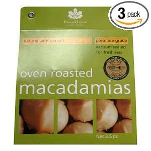Brookfarm Macadamia Nuts Oven Roasted with Sea Salt, 3.5 Ounce Bags 