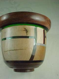 Ernie Memmo Woodturning Artist Carved Wood Bowl Vase  