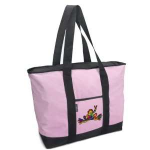 Peace Frogs Pink Tote Bag 