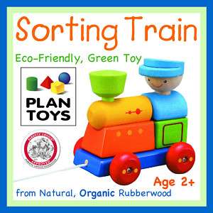 Plan Toys SORTING TRAIN 5119 Pull Along Toddler Wooden 845435119022 