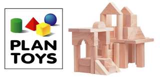 Plan Toys 50 UNIT BLOCKS $70 Preschool Wooden Building Set 9739 