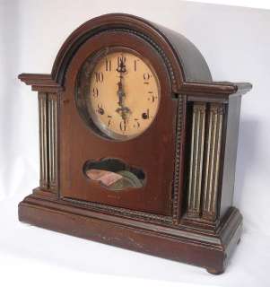 English Vintage Hand Made Elm Wood Clock m393  
