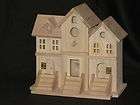 unfinished wood town home birdhouse w two doors $ 24 50  