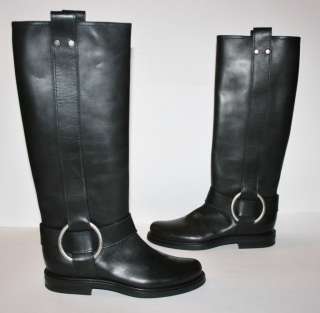   Authentic Casadei Womens Black Leather Rain Boots size UK 6 EU 39 US 8