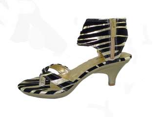 Women Fashion Summer Sandals Flip Zebra Thong Style Gold Color Low 